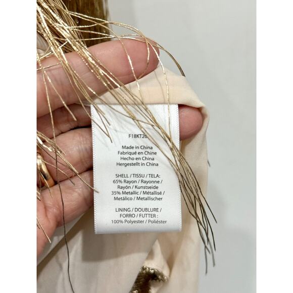 NWT Rachel Zoe Isla Metallic Fringe Open Front Cardigan Sweater Gold Women's XS - Picture 5 of 6